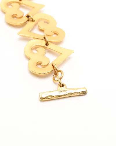 Saint Laurent Heart Bracelet In Brown