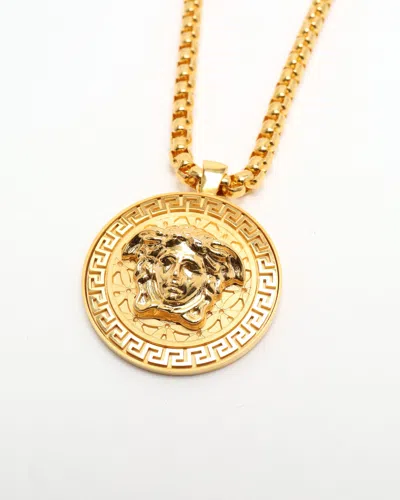 Versace Medusa Necklace In Brown