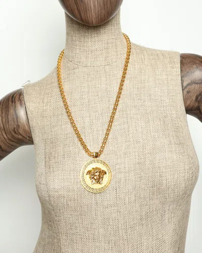 Versace Medusa Necklace In Brown