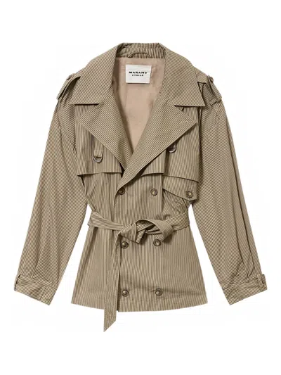 Isabel Marant Étoile Claya Striped-pattern Jacket In Neutral