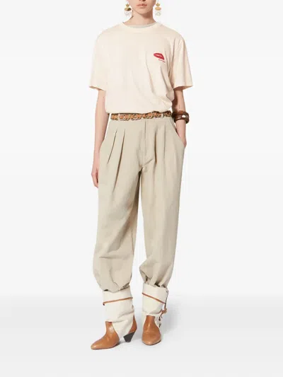 Isabel Marant Étoile Zewel Embroidered T-shirt In Gray