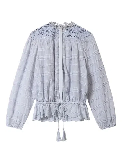 Isabel Marant Étoile Polly Embroidery Blouse In Blue