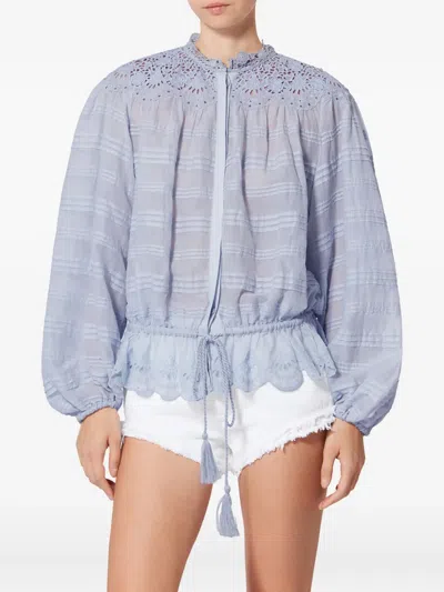 Isabel Marant Étoile Polly Embroidery Blouse In Blue