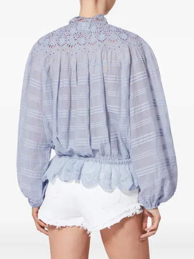Isabel Marant Étoile Polly Embroidery Blouse In Blue