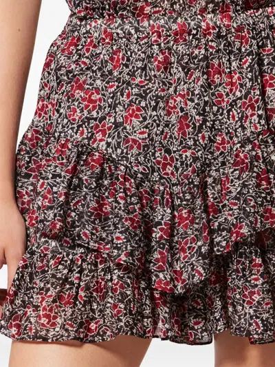 Isabel Marant Étoile Jocadia Ruffled Floral-pattern Shorts In Brown