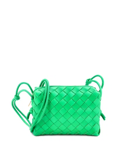 Pre-owned Bottega Veneta Loop Intrecciato Nappa Mini Crossbody Bag In Green
