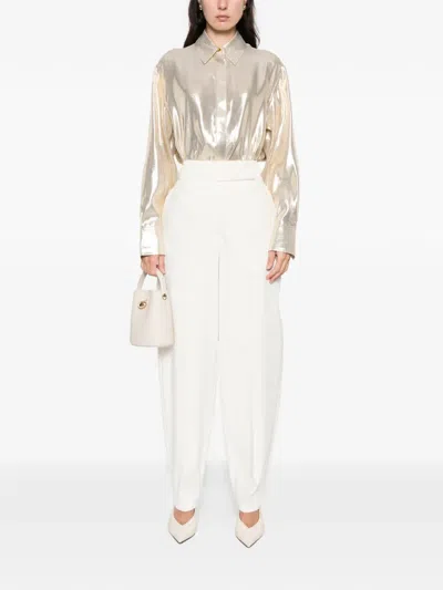 Joseph Capri Metallic Buttoned Top In Multi