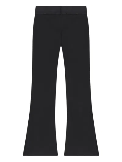 Calvin Klein Logo-ribbed Trousers In Black