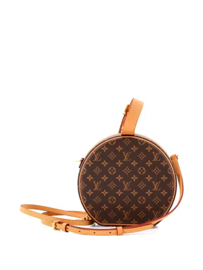 Pre-owned Louis Vuitton Petite Boite Chapeau Bag Monogram Canvas Crossbody Bag In Brown
