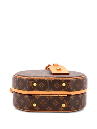 Pre-owned Louis Vuitton Petite Boite Chapeau Bag Monogram Canvas Crossbody Bag In Brown