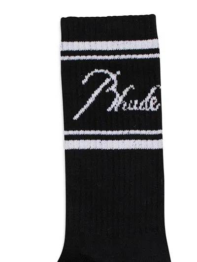 Rhude Logo Script Socks In Multi