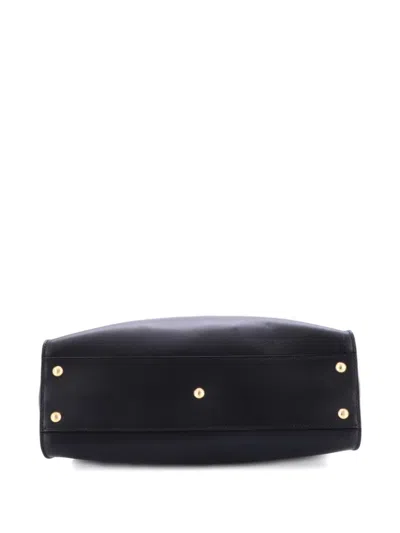 Pre-owned Fendi Monster Peekaboo Bag Leather Regular Satchel In Black