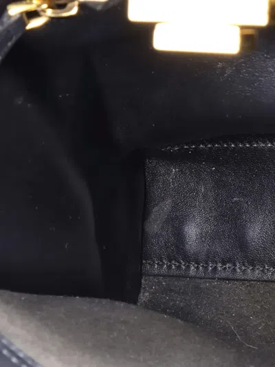 Pre-owned Fendi Monster Peekaboo Bag Leather Regular Satchel In Black