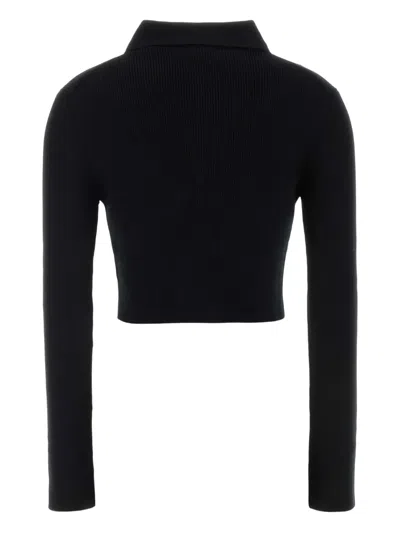 Jil Sander Cropped Cardigan Featuring Buttons And Ribbed Design In Black