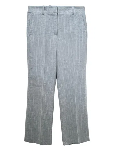 Peserico Striped-pattern Trousers In Blue