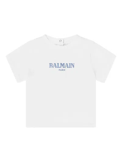 Balmain Baby Boys Logo T-shirt In White