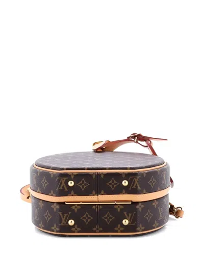 Pre-owned Louis Vuitton Petite Boite Chapeau Bag Monogram Canvas Crossbody Bag In Brown