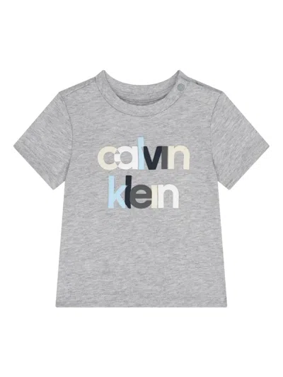 Calvin Klein Logo T-shirt In Gray