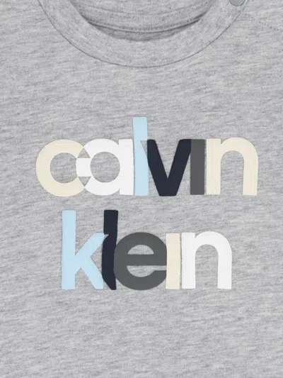 Calvin Klein Logo T-shirt In Gray