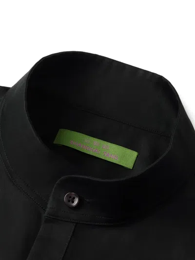 Shanghai Tang Tang Collarless Shirt In Black