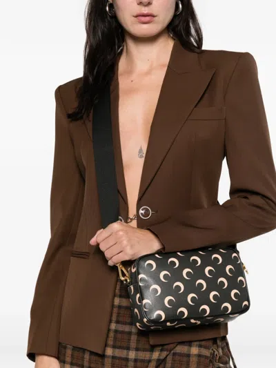 Marine Serre Moon Canvas Camera Shoulder Bag In Orange