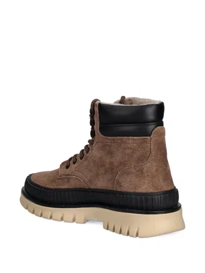 Gant Lace-up Panelled Boots In Brown