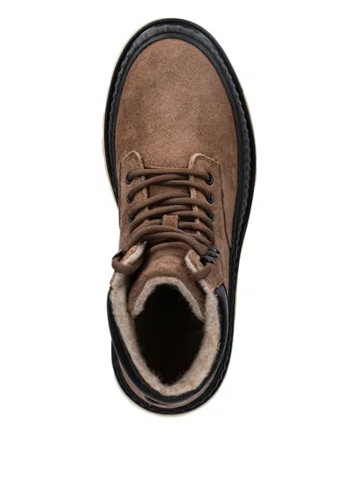 Gant Lace-up Panelled Boots In Brown