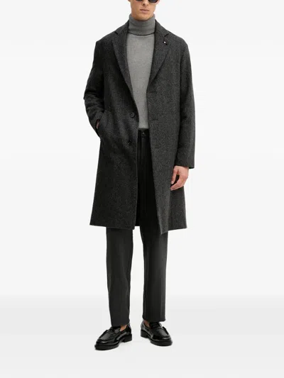 Gant Roll-neck Logo Sweater In Gray