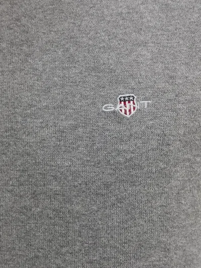 Gant Roll-neck Logo Sweater In Gray