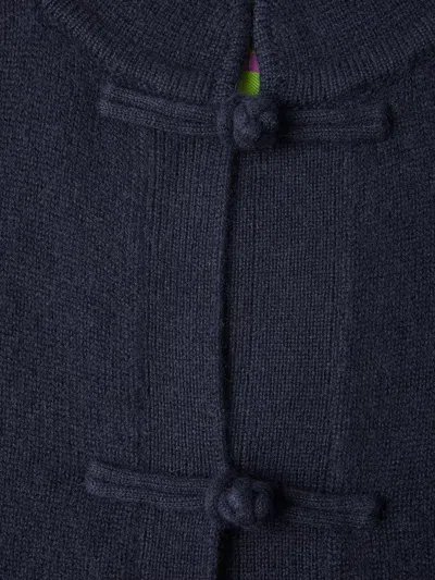 Shanghai Tang Knot Button Cardigan In Blue