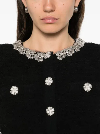 Self-portrait Embellished-button Jacket In Black