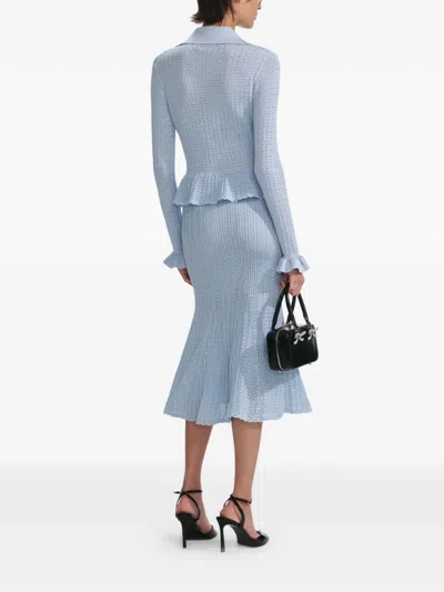 Self-portrait Crochet Midi Dress In Blue