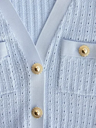 Self-portrait Crochet Midi Dress In Blue