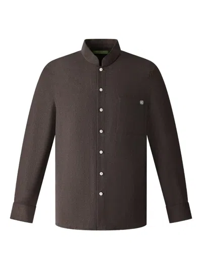 Shanghai Tang Buttoned Wool Shirt In Brown