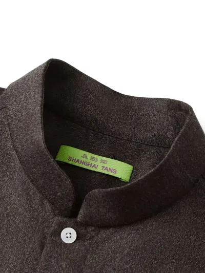 Shanghai Tang Buttoned Wool Shirt In Brown