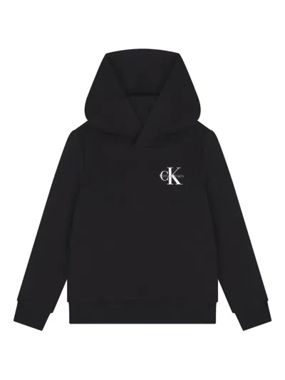 Calvin Klein Logo Hooded Hoodie In Black