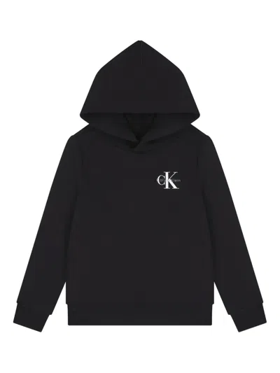Calvin Klein Logo Hooded Hoodie In Black