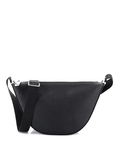 Pre-owned Fendi Melon Leather Small Shoulder Bag In Black