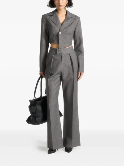 Manière De Voir Dina Asymmetric Tailored Blazer In Gray