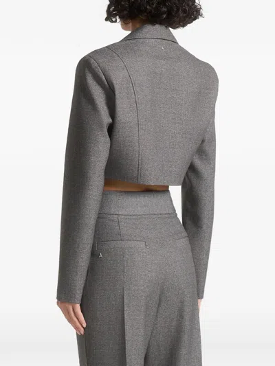 Manière De Voir Dina Asymmetric Tailored Blazer In Gray