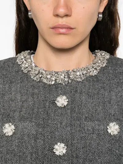 Self-portrait Cropped Jacket In Gray