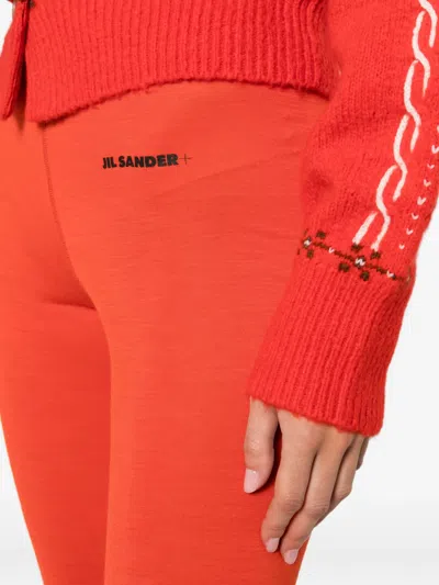 Jil Sander Logo-detail Elastic-waist Trousers In Orange