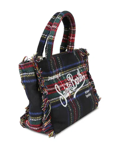 Mc2 Saint Barth Colette Tartan-pattern Tote Bag In Black