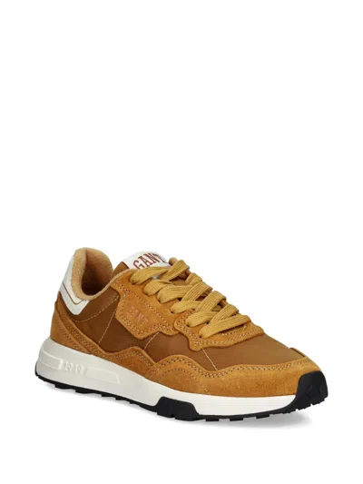 Gant Suede Panelled Sneakers In Brown