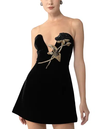 Sau Lee Aria Beaded Sleeveless Minidress In Black