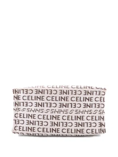 Pre-owned Celine Cabas Thais Triomphe Printed Canvas Small Tote Bag In Brown