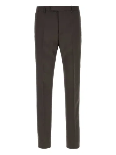 Gucci Panama Trousers With Front Crease And Slits In Brown