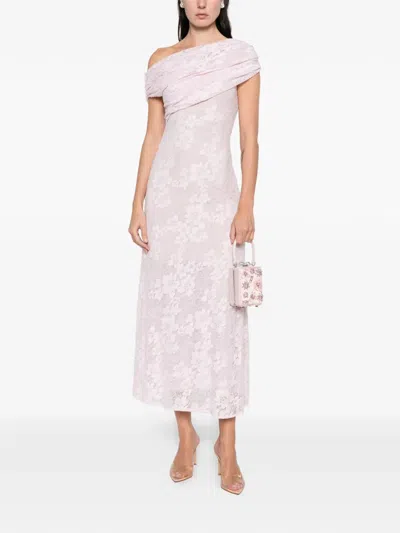 Self-portrait Lace Midi Dress In Pink