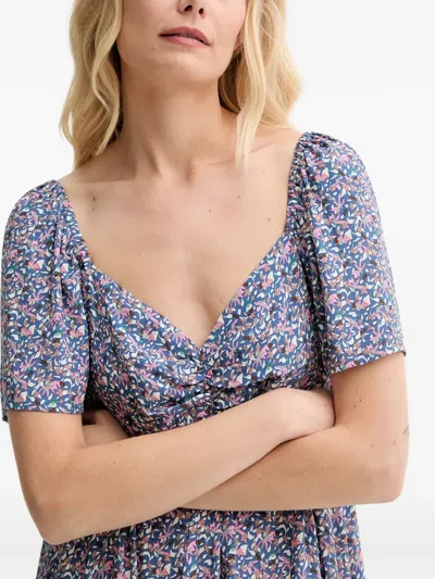 Marc O'polo Floral-pattern Dress In Blue
