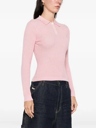 Guest In Residence Long-sleeves Polo Top In Pink